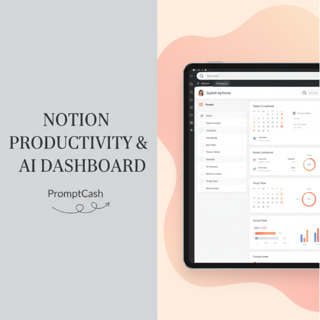 Notion Productivité & AI Dashboard 2026 - PromptCash
